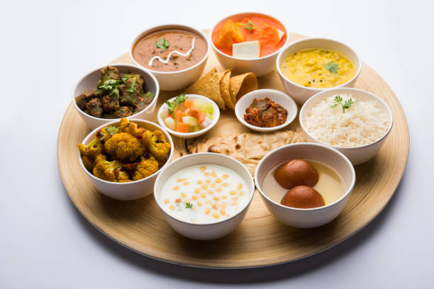 istock Indian Hindu Veg Thali / food platter, selective focus 1158577593