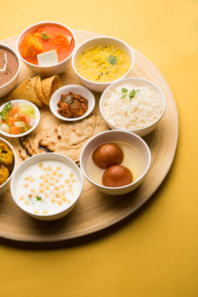 istock Indian Hindu Veg Thali / food platter, selective focus 1158578359