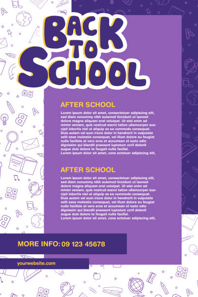 illustrations, cliparts, dessins animés et icônes de modèle de conception de vecteur d'affiche d'information de retour à l'école - back to school education school backgrounds