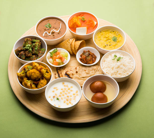 istock Indian Hindu Veg Thali / food platter, selective focus 1158578515