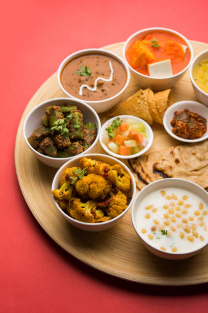 istock Indian Hindu Veg Thali / food platter, selective focus 1158578676