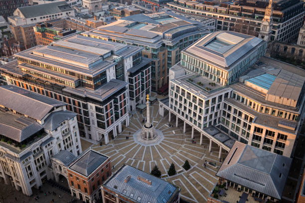 The Paternoster Column, London, United Kingdom Aerial view of the Paternoster Column in London, United Kingdom paternoster square stock pictures, royalty-free photos & images