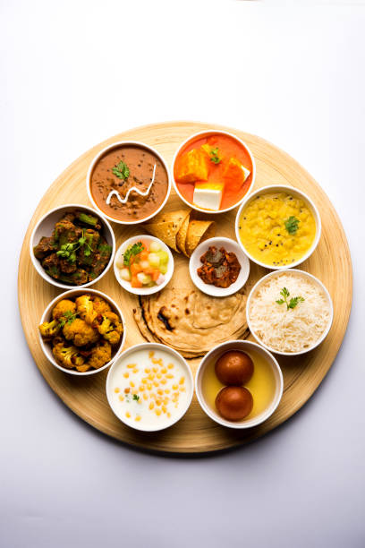 istock Indian Hindu Veg Thali / food platter, selective focus 1158580102