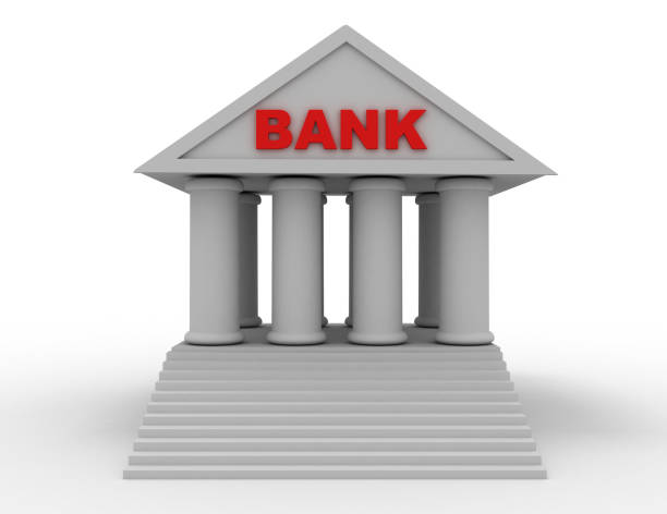 istock bank 3d icon. illustratiion on whtite background 1158580469