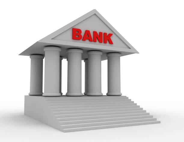 istock bank 3d icon. illustratiion on whtite background 1158580475