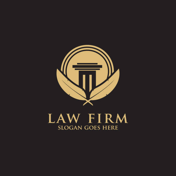 Modern Law Firm Logo Inspiration -  clean and clever logo vector Modern Law Firm Logo Inspiration -  easy to use and strong brand image, luxury logo template lawyer drawings stock illustrations