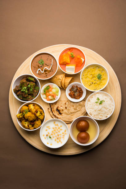 istock Indian Hindu Veg Thali / food platter, selective focus 1158580512