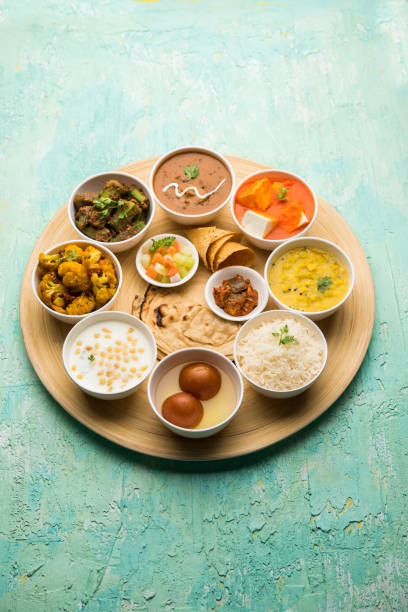 istock Indian Hindu Veg Thali / food platter, selective focus 1158580606