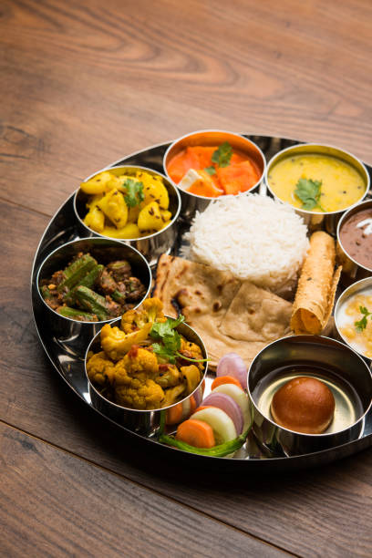 istock Indian Hindu Veg Thali / food platter, selective focus 1158580706