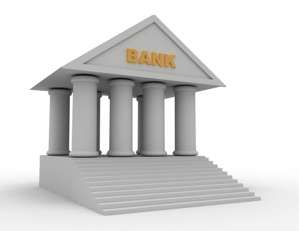istock bank 3d icon. illustratiion on whtite background 1158580749