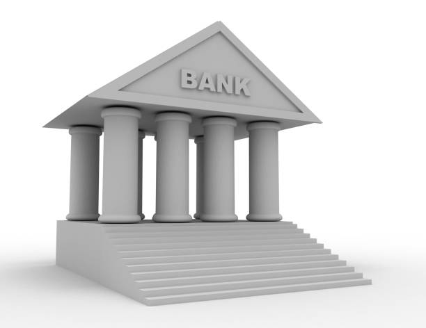 istock bank 3d icon. illustratiion on whtite background 1158580751
