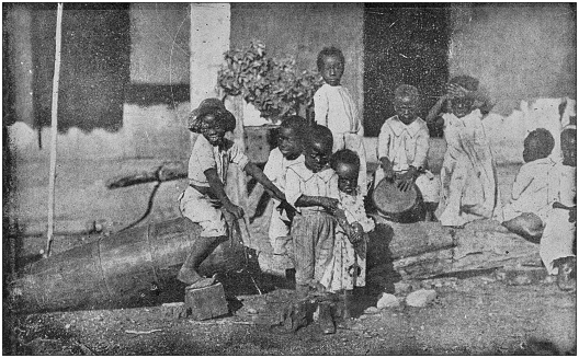 US Army black and white photos: Cuban children