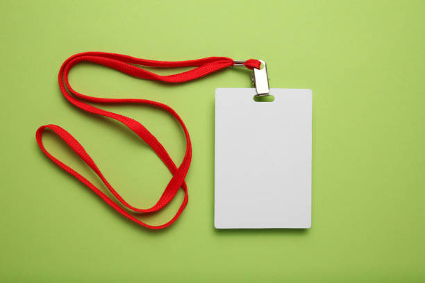 istock Staff badge mockup, name tag card. Identification, accessibility, advertising, attachment, backstage 1158584301