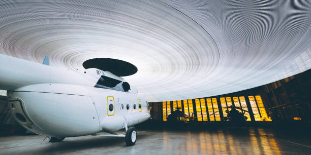 istock heliopter inside hangar russian civil 1158587384