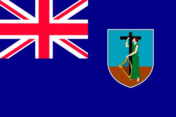 Vector illustration of National flag of Montserrat Island