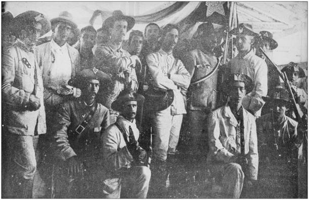 istock US Army black and white photos: Cuban American Regiment 1158595946