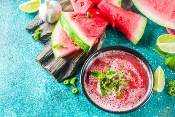 istock Summer cold watermelon gazpacho soup 1158598697