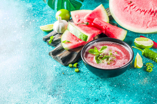 istock Summer cold watermelon gazpacho soup 1158598784