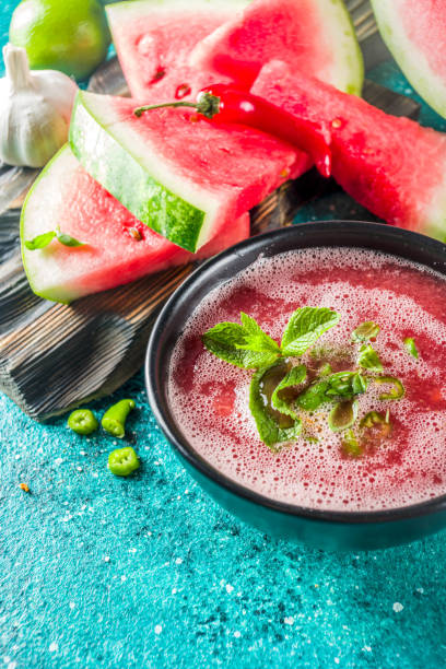 istock Summer cold watermelon gazpacho soup 1158598790