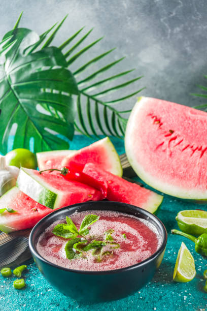 istock Summer cold watermelon gazpacho soup 1158598796