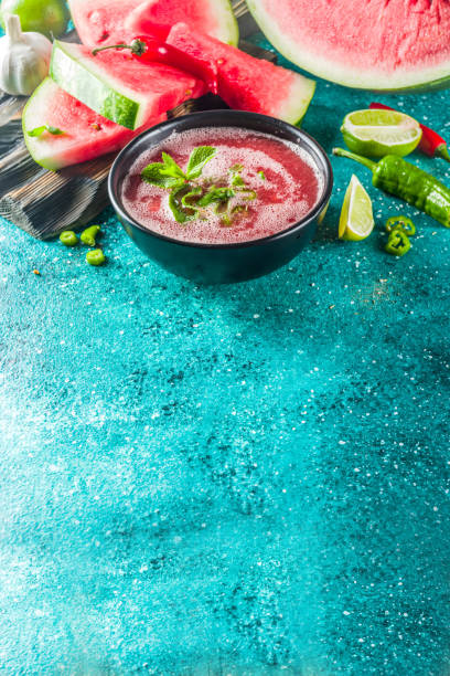 istock Summer cold watermelon gazpacho soup 1158599163