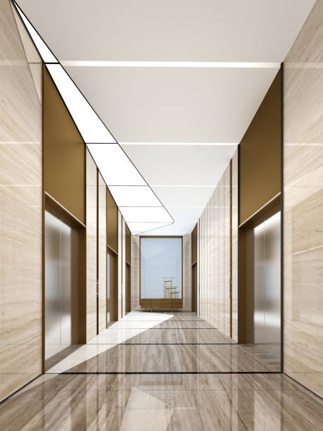 istock 3d render of luxury hotel lobby and reception 1158602309