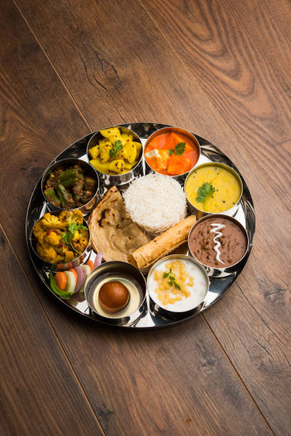 istock Indian Hindu Veg Thali / food platter, selective focus 1158602323