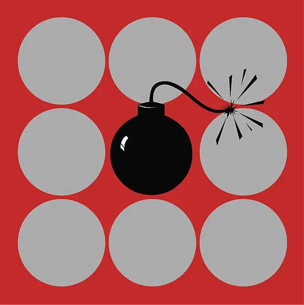 Vector illustration of Red bomb