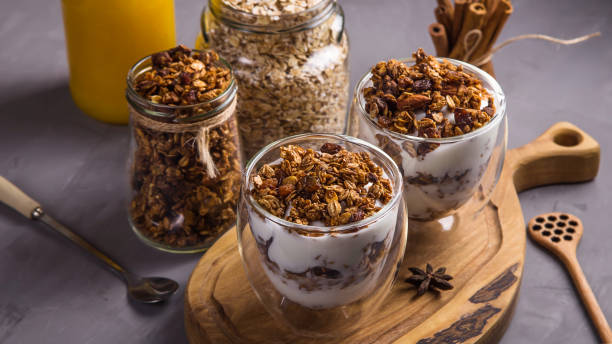 istock Homemade granola with nuts and dried fruit and chocolate for breakfast 1158603974