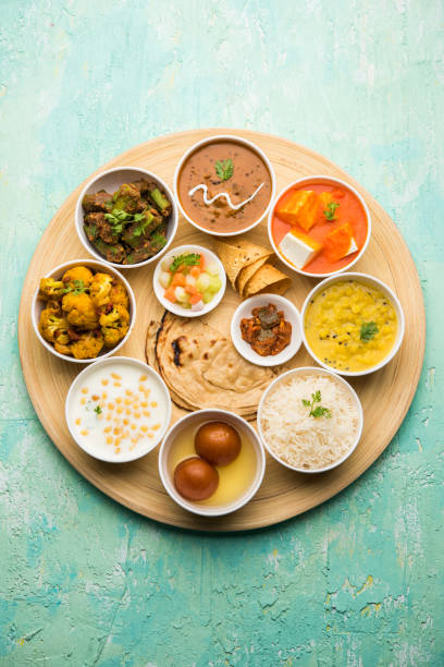 istock Indian Hindu Veg Thali / food platter, selective focus 1158604042