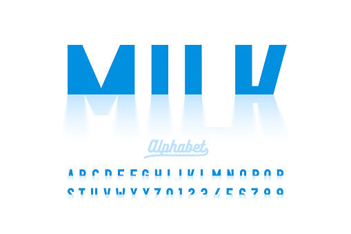 Font With Reflection Font With Reflection Stock Illustration - Download Image Now - Alphabet ...