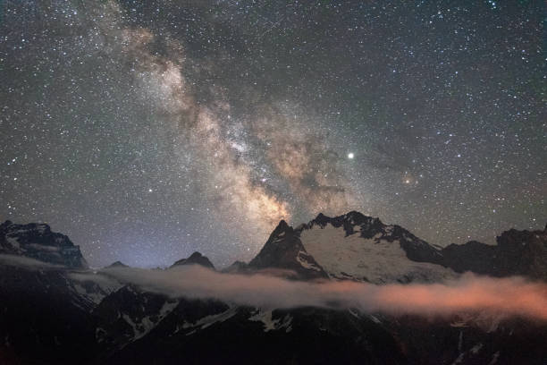 istock night sky with stars Milky Way over the mountains 1158606549