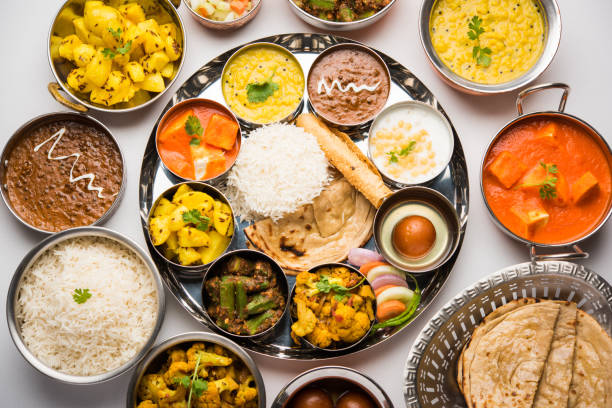 istock Indian Hindu Veg Thali / food platter, selective focus 1158606690