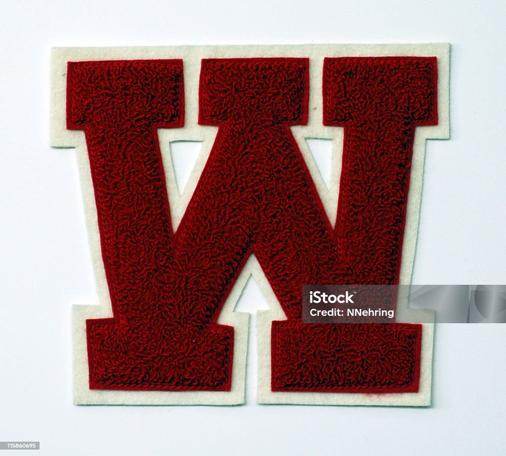 varsity letter W High school or college varsity letter W. Letterman Jacket Stock Photo