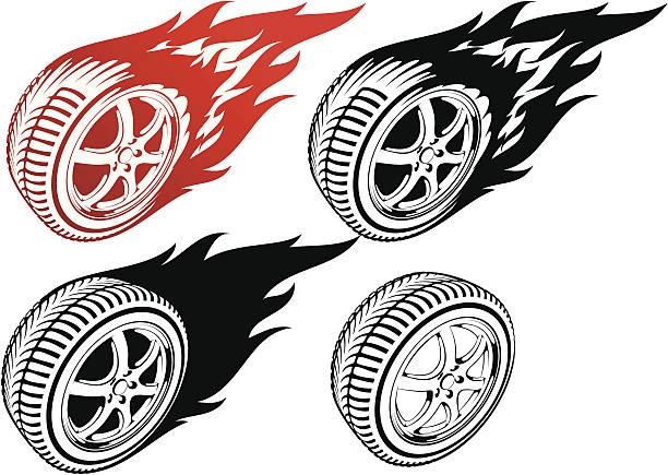 벡터 휠 - tire rim stock illustrations