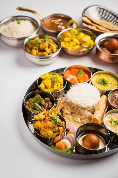 istock Indian Hindu Veg Thali / food platter, selective focus 1158607718