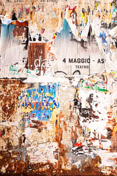 istock Torn old poster wall, Perugia, Umbria, Italy 1158609316