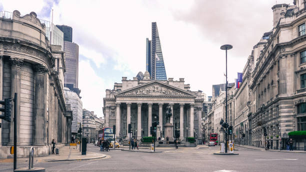 올드 증권 거래소 빌딩, 런던 / 영국 - bank of england 뉴스 사진 이미지