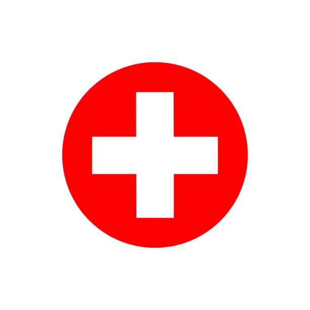 Vector illustration of Flat Vector Medical Cross Icon