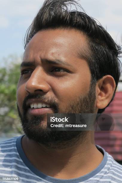 Image Of Young Happy Hindi Indian Man In Early 20s Looking Into Distance Short Brown Beard Image Of Young Happy Hindi Indian Man In Early 20s Looking Into Distance Short Brown Beard