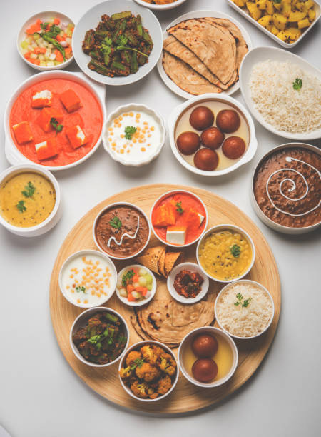istock Indian Hindu Veg Thali / food platter, selective focus 1158611743