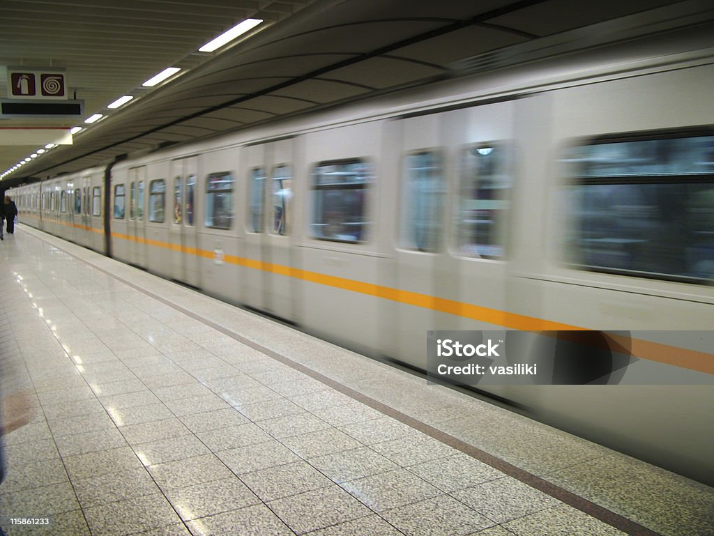 Accelerating train Subway train just leaving the station. Architecture Stock Photo