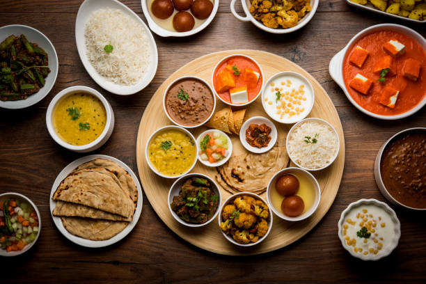 istock Indian Hindu Veg Thali / food platter, selective focus 1158614867