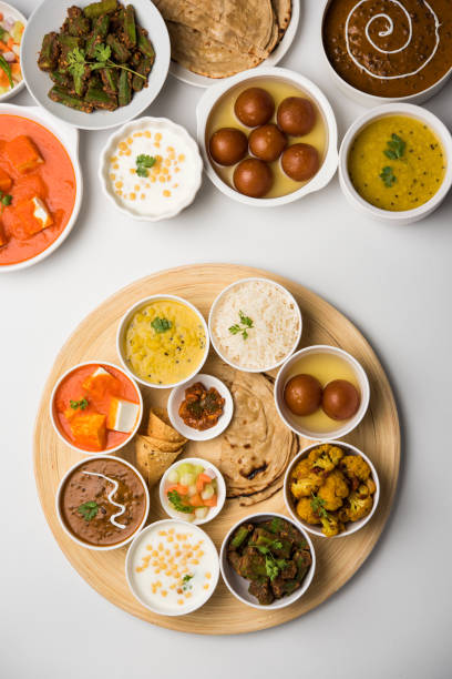 istock Indian Hindu Veg Thali / food platter, selective focus 1158615272