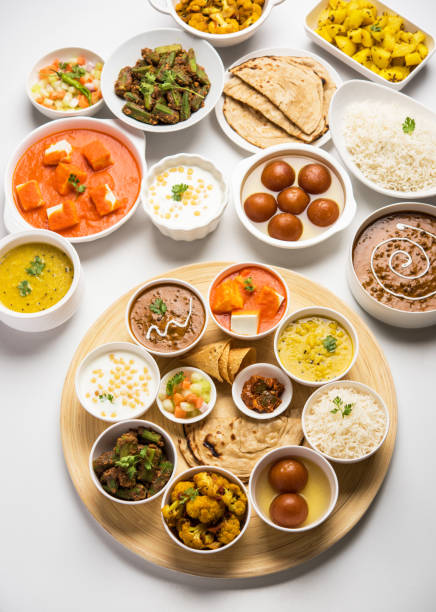 istock Indian Hindu Veg Thali / food platter, selective focus 1158616599