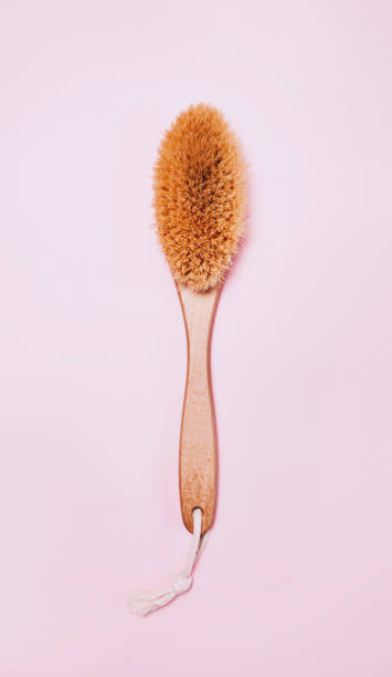 istock Cactus brush for skin on pink background. Top view. 1158616812