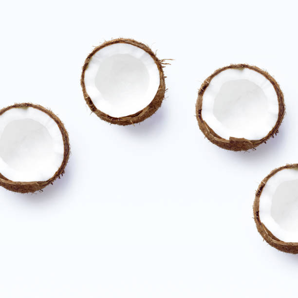 istock Coconut food in a row on white background 1158617052