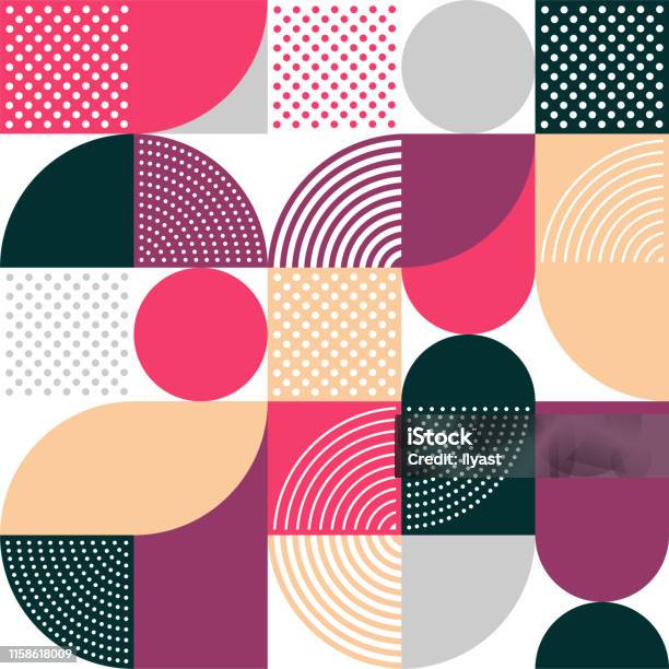 Simple Pattern Composition Trendy Colorful Composition Vector Pattern Design Stock Illustration ...