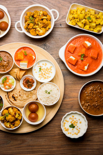 istock Indian Hindu Veg Thali / food platter, selective focus 1158618087
