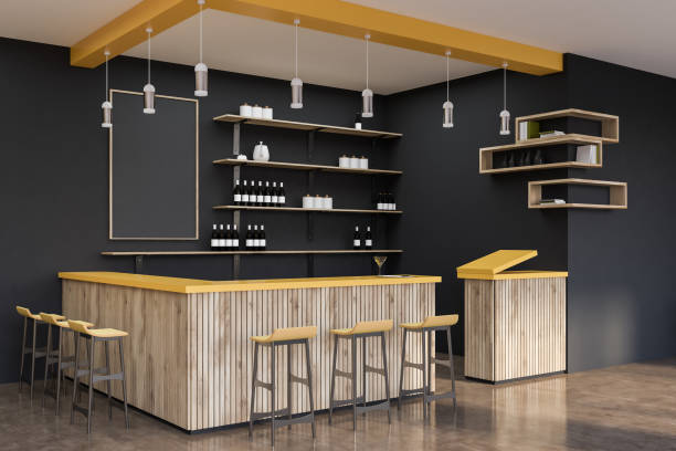 istock Restaurant interior, modern style. Mock up poster. 1158619875